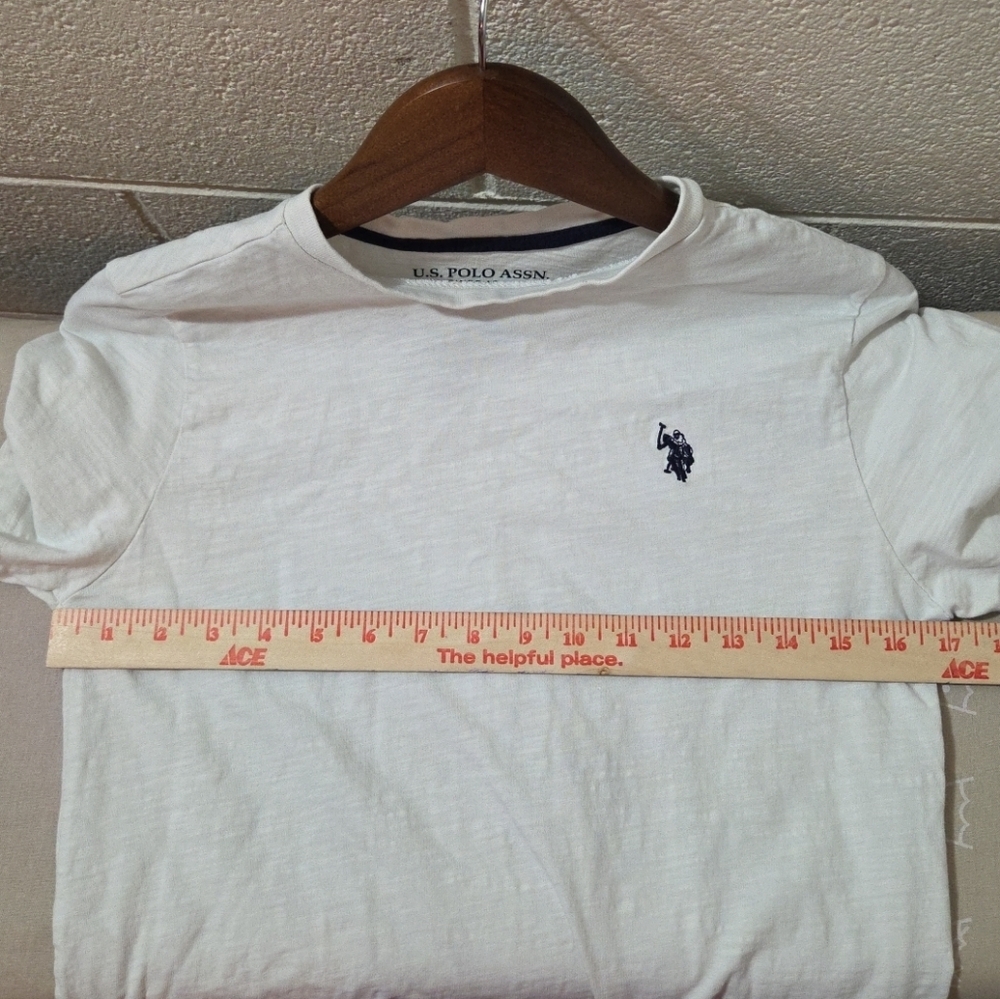 U.S POLO ASSN. T Shirt Boys XL 14-16 Ivory  Short Sleeve Tee Soft 100% Cotton - Picture 6 of 8